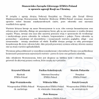 Stanowisko Zarządu Głównego IFMSA-Poland w sprawie agresji Rosji na Ukrainę.
